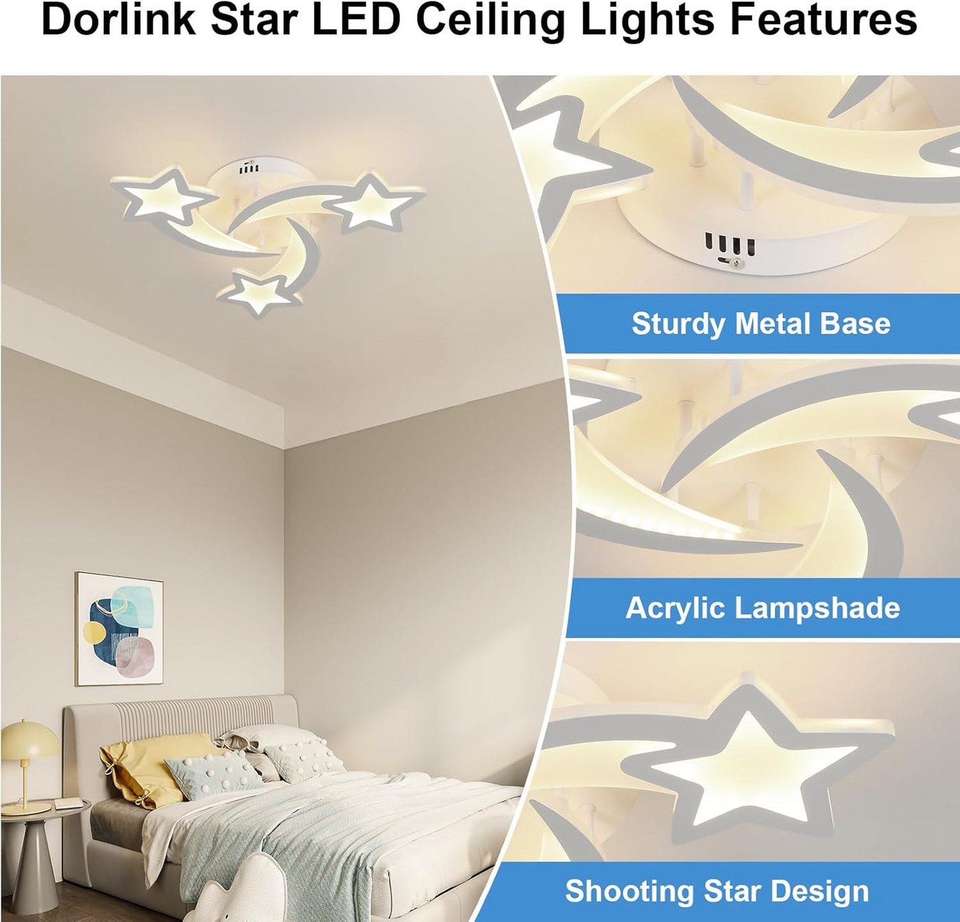 Riserva Deckenleuchten LED Deckenleuchte Meteor Design 24W Weiß 3-farbig Acryl, LED wechselbar Bild 2