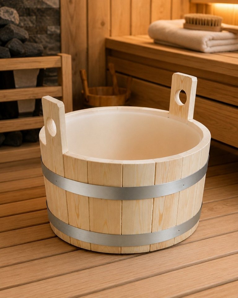 Elsässer GmbH Fußbad Fußwanne aus Nadelholz, 2-in-1: als Fußbad oder Sauna-Aufgusskübel verwendbar Bild 3