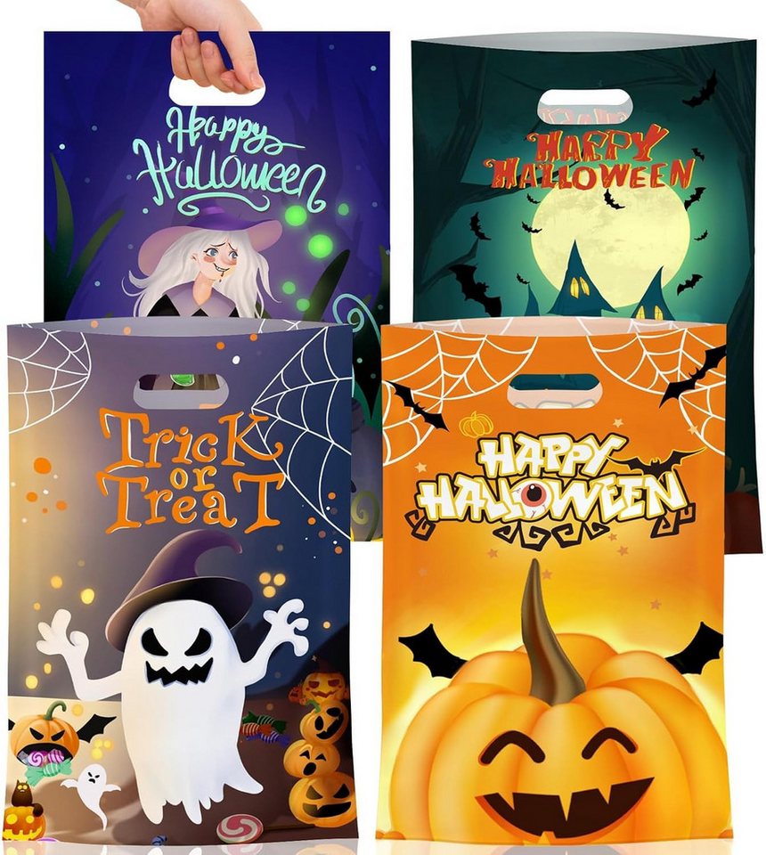 Sorvyzxn Geschenkpapier 50 Stück Halloween-Partytüten mit Griffen Tüten Süßes Goodie Bags, (50St) Bild 4