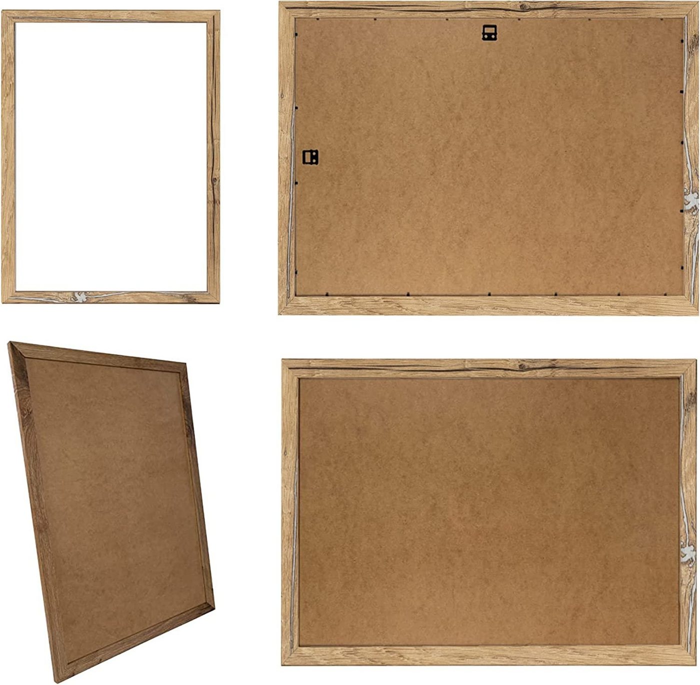 Clamaro Bilderrahmen Bilderrahmen Eiche Altholz CLAMARO Collage nach Maß FSC® Holz Modern eckig M3016 14x14 in Eiche Altholz Bild 5