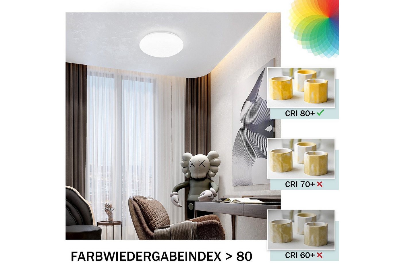 Nettlife LED Deckenleuchte Kinderzimmer Weiß Rund 5W 16.5CM Flur Küchenlampe, LED fest integriert, im 2er-Set, für Schlafzimmer wohnzimmer Küche Flur büro Bild 3