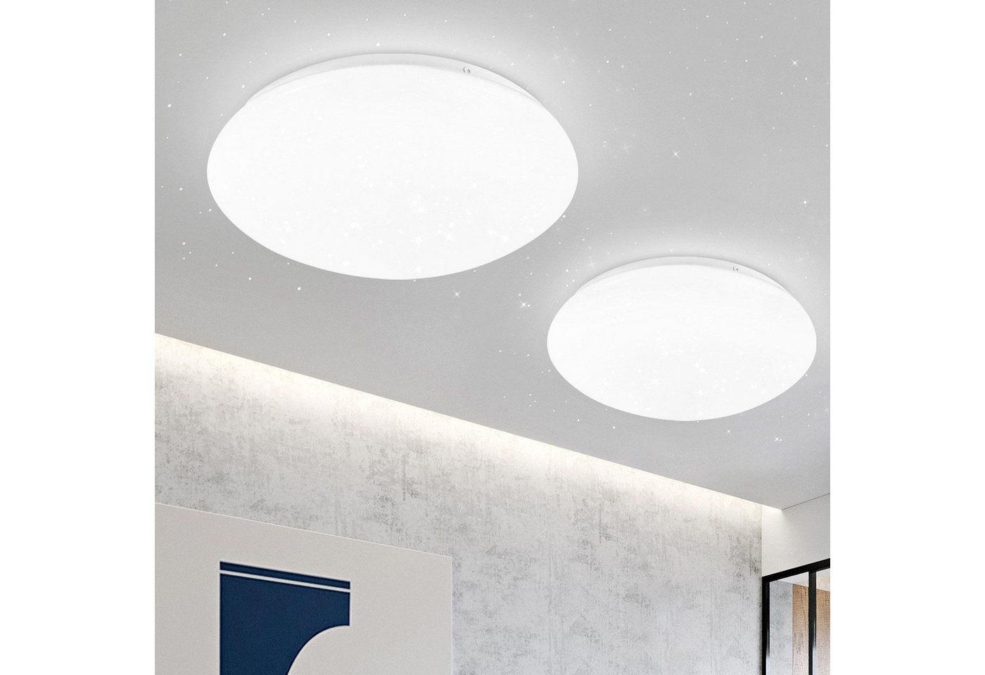 Nettlife LED Deckenleuchte Kinderzimmer Weiß Rund 5W 16.5CM Flur Küchenlampe, LED fest integriert, im 2er-Set, für Schlafzimmer wohnzimmer Küche Flur büro Bild 4