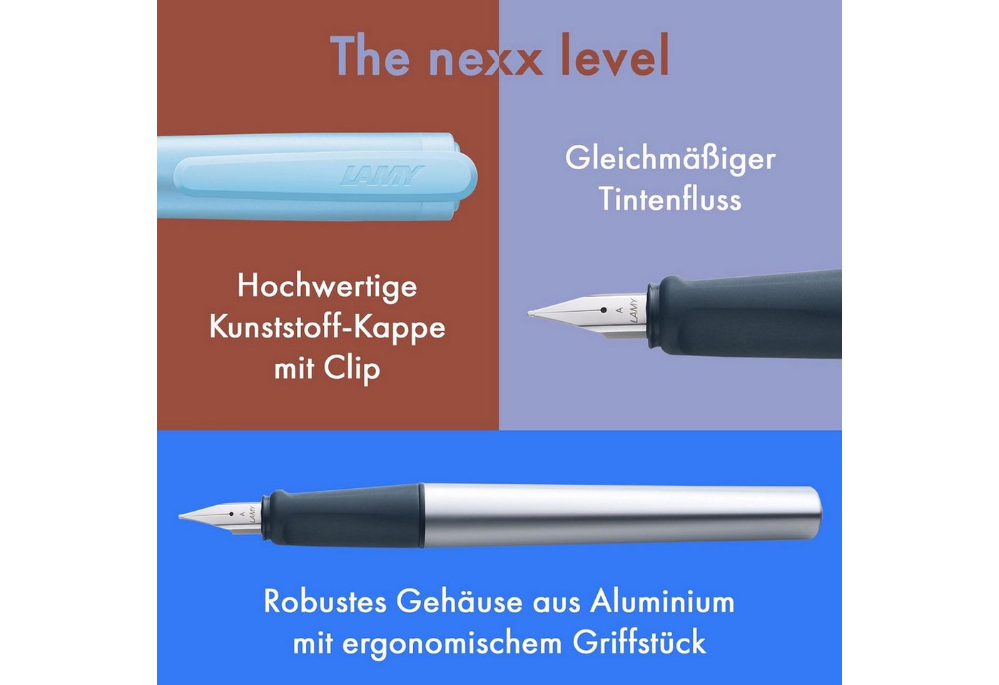 LAMY Füller LAMY nexx azure Füller Griff rutschfest Feder Strichbreite A Gehäuse d Bild 5