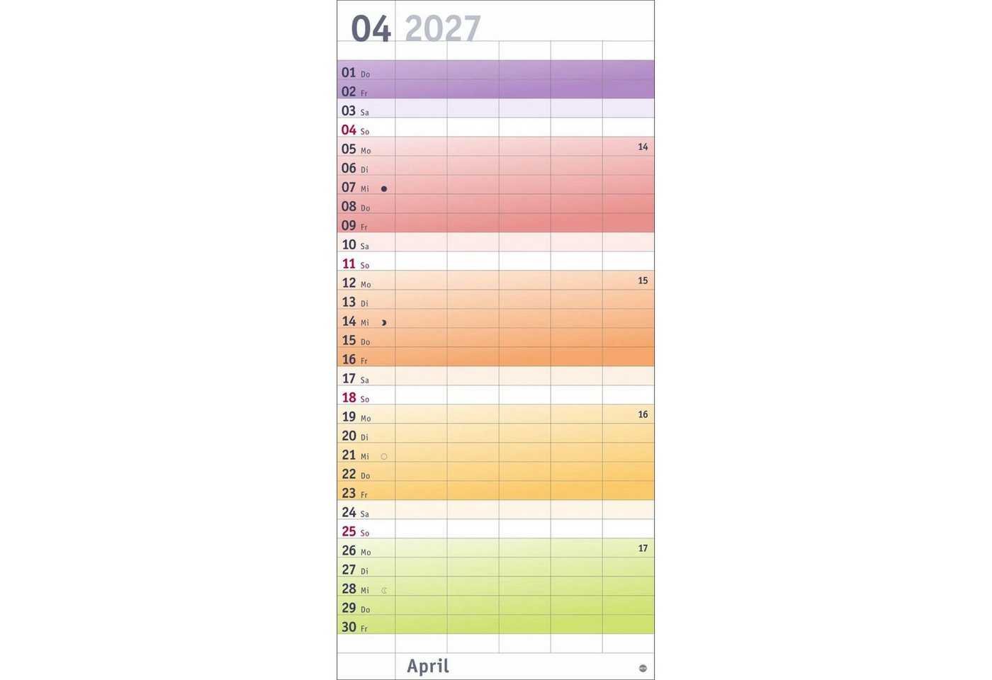 HEYE Wandkalender Bunte Wochen Familienplaner 2027 Bild 5