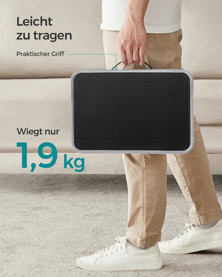 SONGMICS Trittleiter Tritthocker Trittleiter (Klapptritt, einstufige Leiter aus Stahl, rutschfeste Trittfläche), bis zu 150 kg belastbar, Größe ausgeklappt 45,5 x 31,5 x 17,5 cm