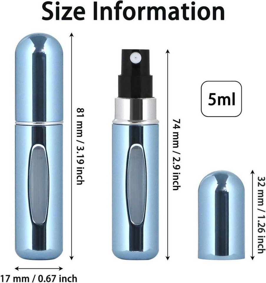 FELIXLEO Sprühflasche Parfümzerstäuber 5ml Nachfüllbar Tragbar für Reisen Bild 2