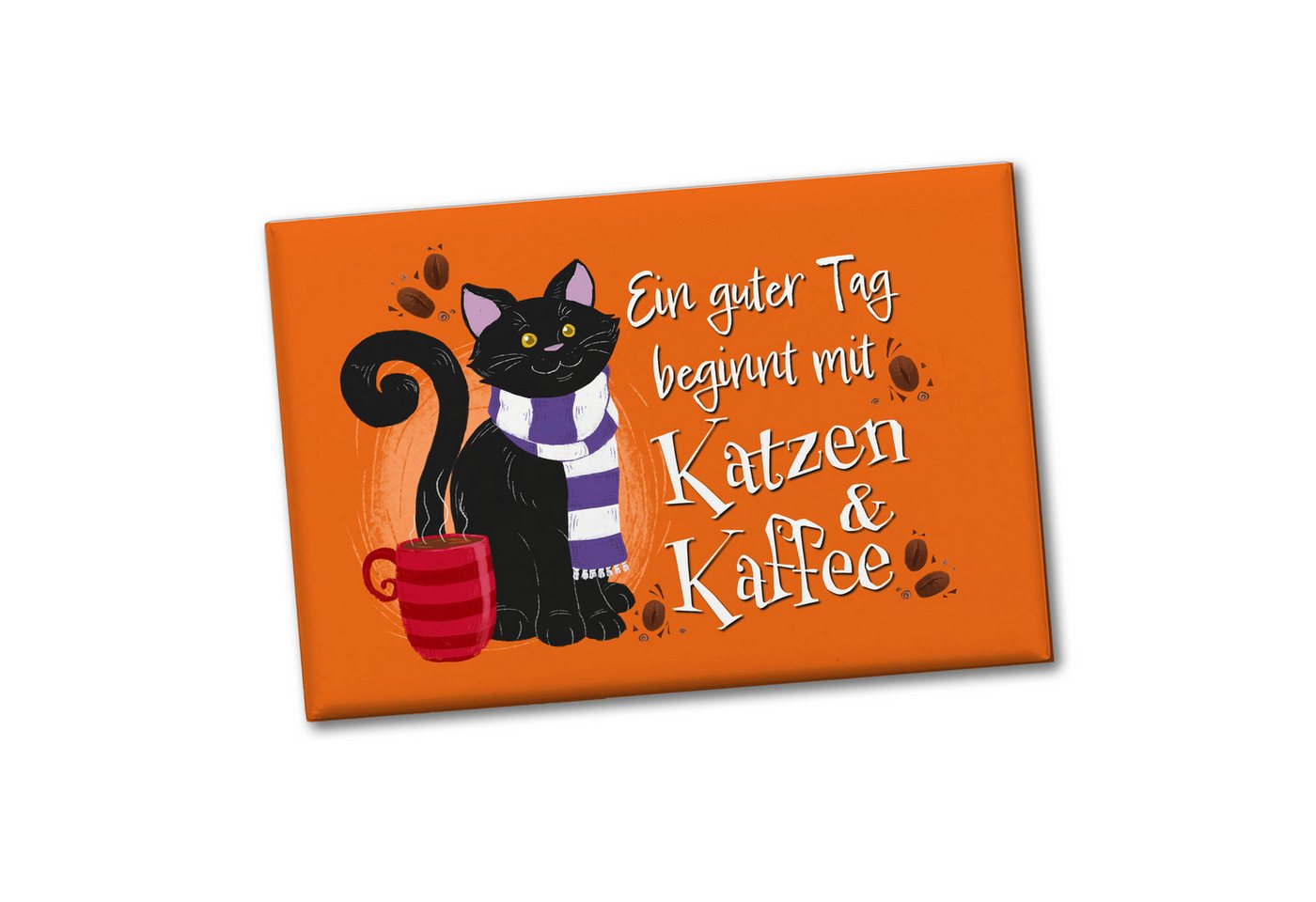 speecheese Magnet Ein guter Tag beginnt mit Katzen & Kaffee Souvenir Magnet