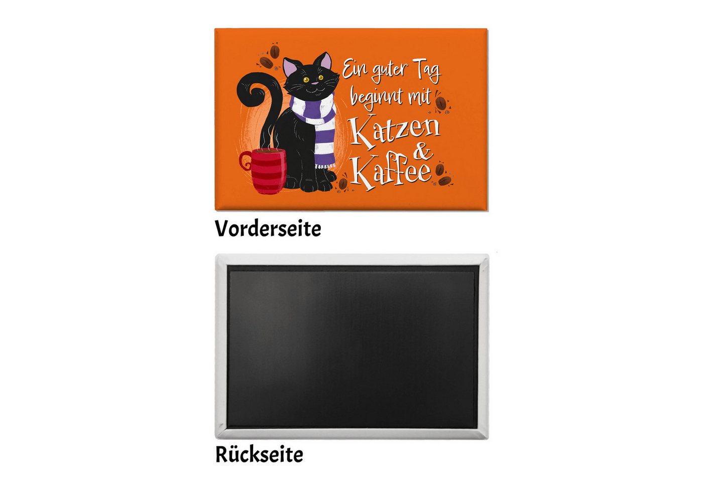 speecheese Magnet Ein guter Tag beginnt mit Katzen & Kaffee Souvenir Magnet Bild 2