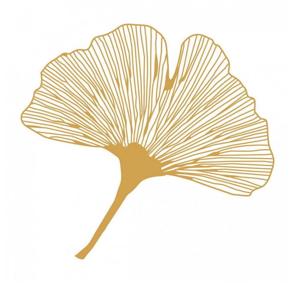 Saraswati Aufkleber Aufkleber Set 4x3cm/1x7,5cm gold-transparent "Ginkgo