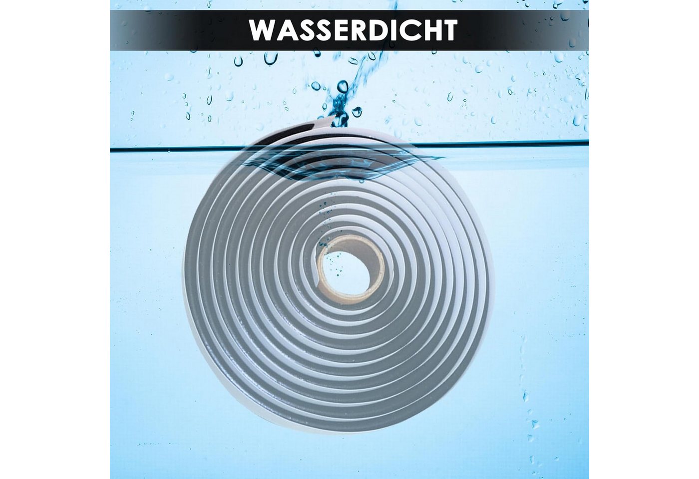 Zengi Dichtungsband Butyl-Dichtungsband 9,5 mm × 4 m selbstklebend wasserdicht Schwarz, (Packung, 1-St., 1 Rolle Butyl-Dichtungsband), UV-beständig, hitzebeständig, flexibel, für Metall Kunststoff Glas