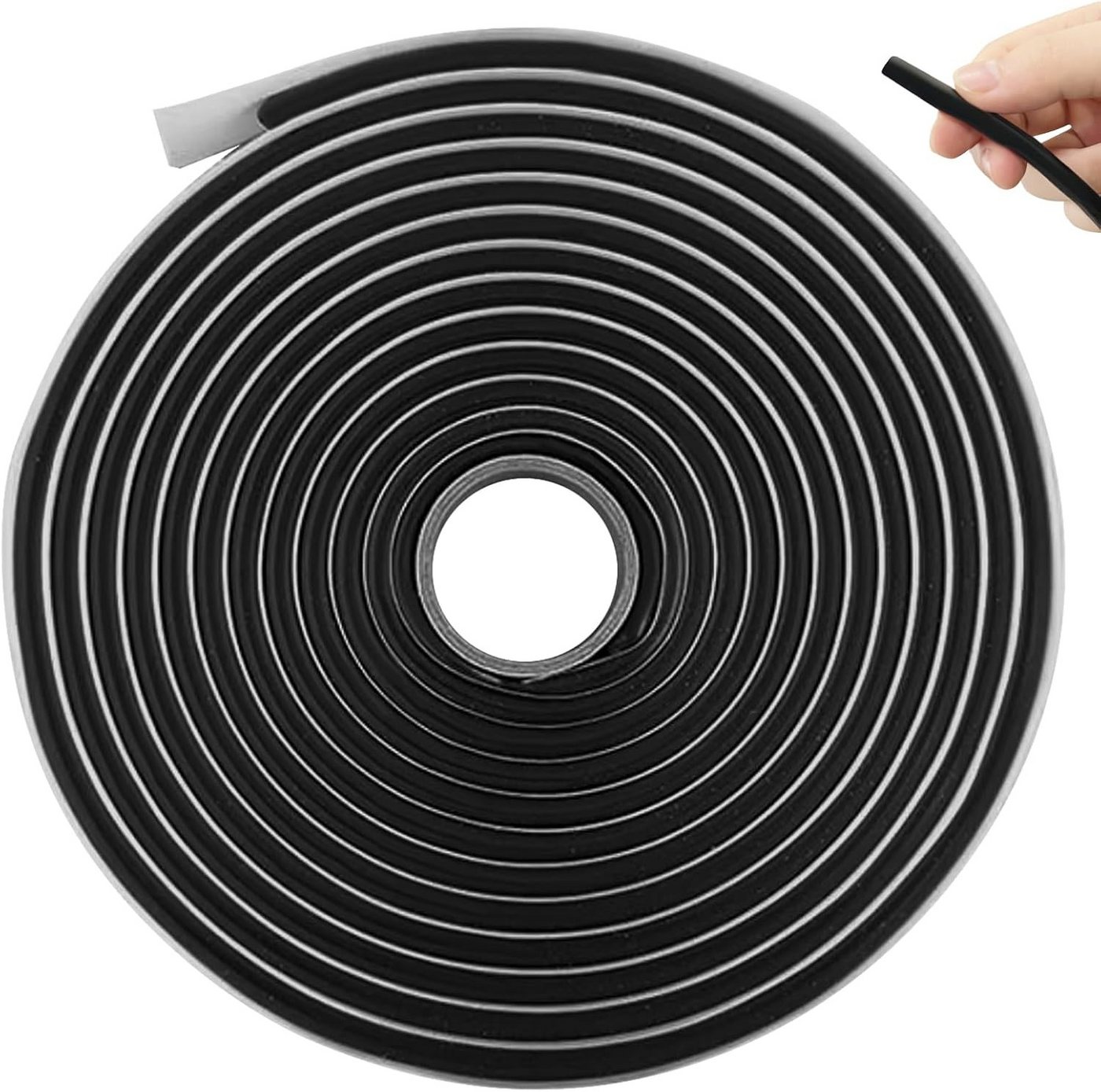 Zengi Dichtungsband Butyl-Dichtungsband 9,5 mm × 4 m selbstklebend wasserdicht Schwarz, (Packung, 1-St., 1 Rolle Butyl-Dichtungsband), UV-beständig, hitzebeständig, flexibel, für Metall Kunststoff Glas Bild 2