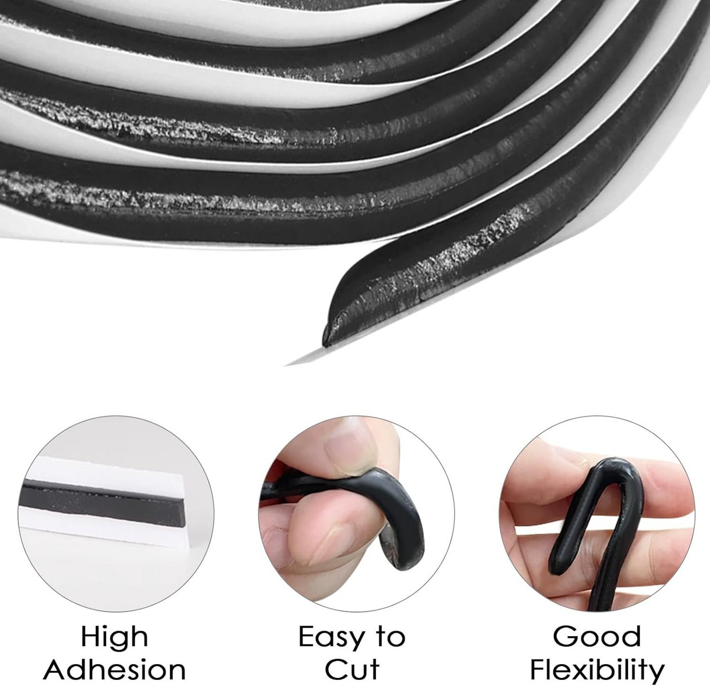 Zengi Dichtungsband Butyl-Dichtungsband 9,5 mm × 4 m selbstklebend wasserdicht Schwarz, (Packung, 1-St., 1 Rolle Butyl-Dichtungsband), UV-beständig, hitzebeständig, flexibel, für Metall Kunststoff Glas Bild 5