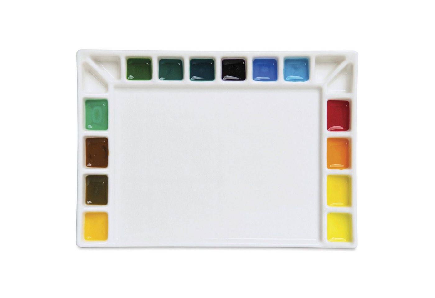 MEEDEN Malpalette Porzellan 18 Farbfächer 14 × 20 cm Weiß für Atelier und unterwegs, nicht porös, rutschfest und leicht zu reinigen Bild 4