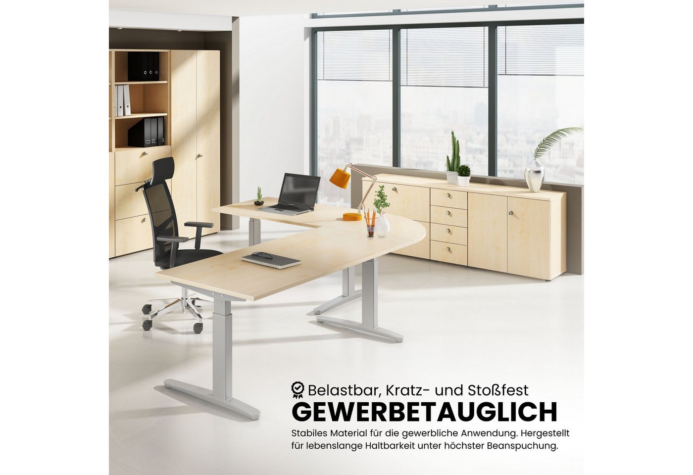 bümö Tischplatte bümö Schreibtischplatte, Rechteck: 160 x 80 cm- Dekor: Ahorn Bild 3