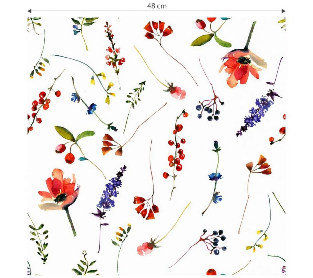 K&L Wall Art Mustertapete Hagebutte Vliestapete Blumen Johannisbeeren Botanik Blüten, Mittsommertag Tapete Bild 4
