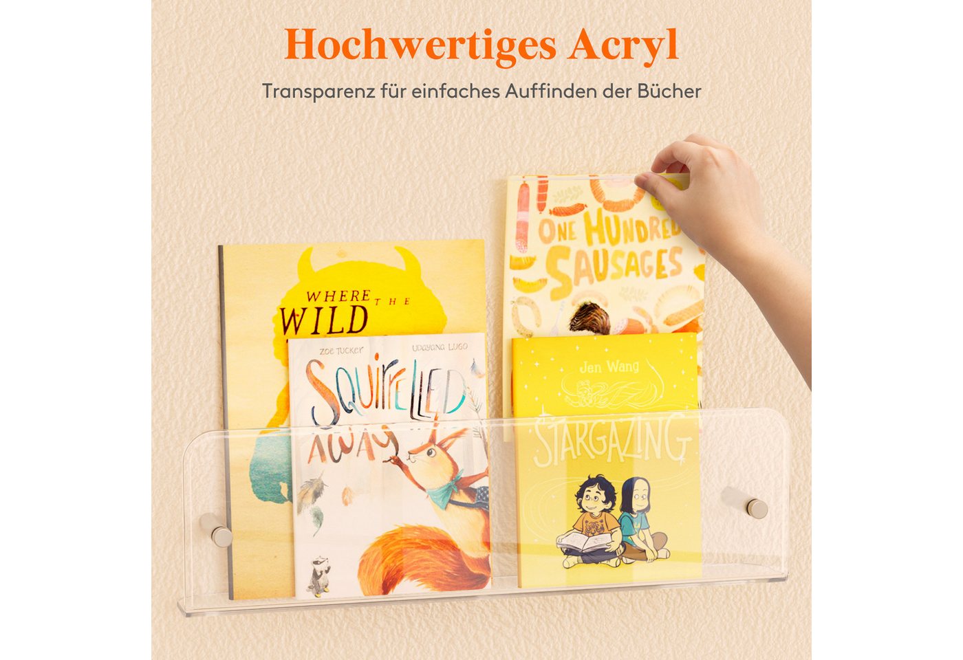 Lifewit Regalelement 39 cm klares schwebendes Kunststoffregal, Wandregal, 8-tlg. Bild 5