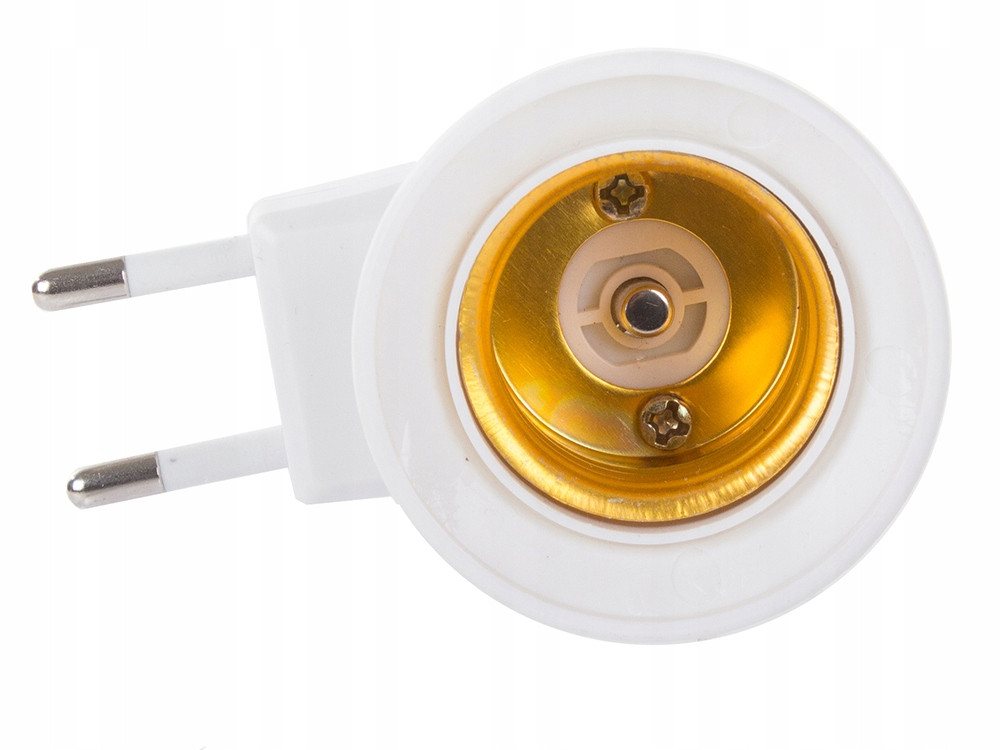 VERK GROUP Steckdosenschalter E27 Steckdosenadapter mit Schalter 230V Lampenfassung Weiß, 1-St., E27-Fassung mit Schalter, Direkter Steckdosenanschluss Bild 2