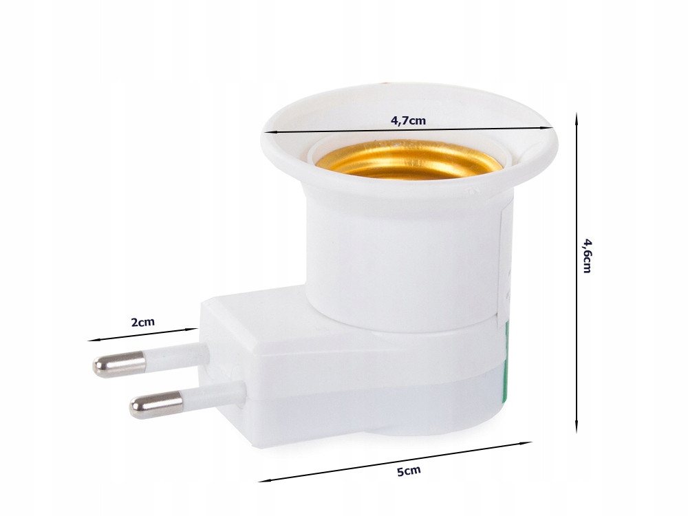 VERK GROUP Steckdosenschalter E27 Steckdosenadapter mit Schalter 230V Lampenfassung Weiß, 1-St., E27-Fassung mit Schalter, Direkter Steckdosenanschluss Bild 4