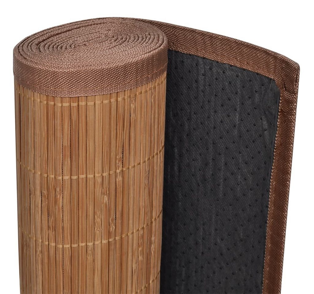 furnicato Teppich Moderner Bambusteppich 80 x 300 cm in Braun mit PVC-Rücken, 80 x 300 cm, Rutschfeste Bodenmatte mit PVC-Rücken und pflegeleichter Oberfläche