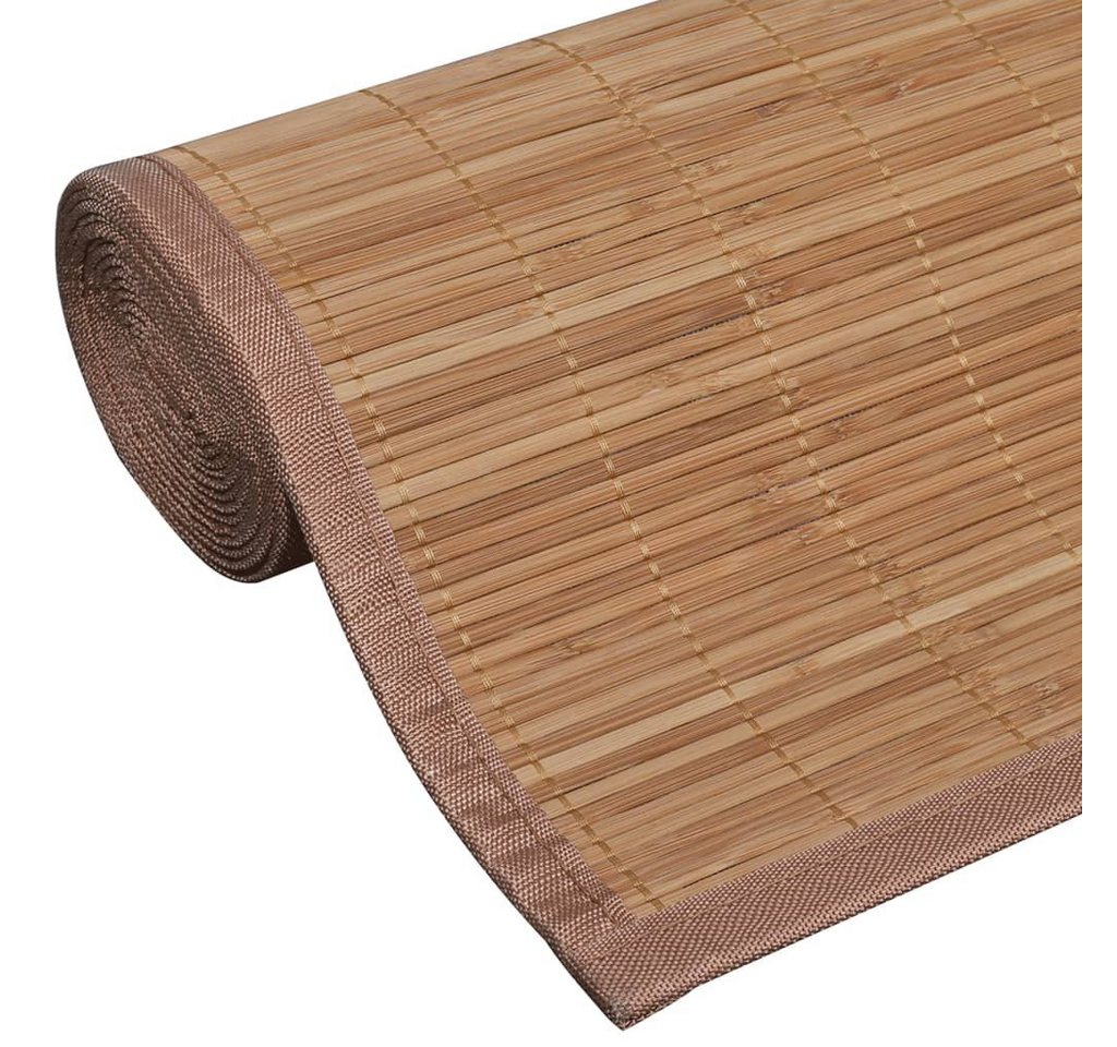 furnicato Teppich Moderner Bambusteppich 80 x 300 cm in Braun mit PVC-Rücken, 80 x 300 cm, Rutschfeste Bodenmatte mit PVC-Rücken und pflegeleichter Oberfläche Bild 2