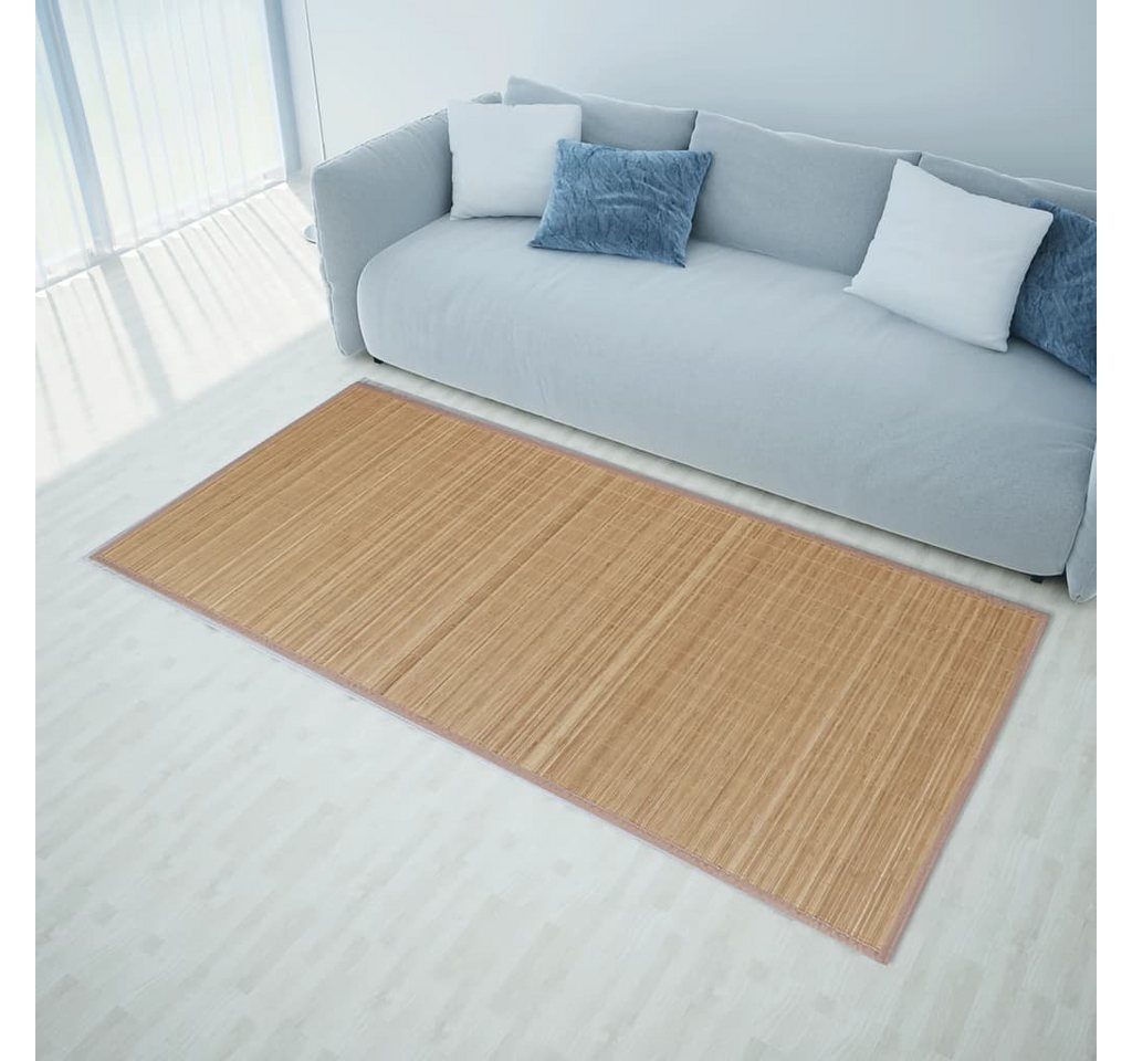furnicato Teppich Moderner Bambusteppich 80 x 300 cm in Braun mit PVC-Rücken, 80 x 300 cm, Rutschfeste Bodenmatte mit PVC-Rücken und pflegeleichter Oberfläche Bild 3