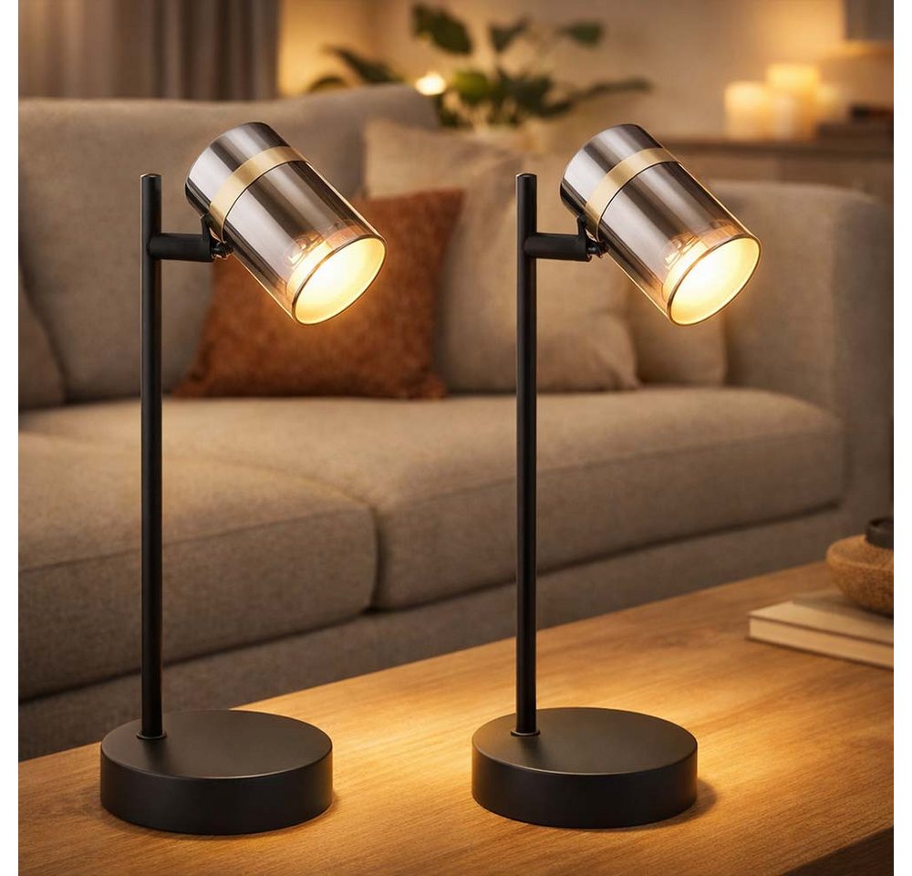 GLOBO LIGHTING Tischleuchte, Leuchtmittel nicht inklusive, 2x Tischleuchte Schreibtischlampe Beistelllampe Leselampe Bild 2