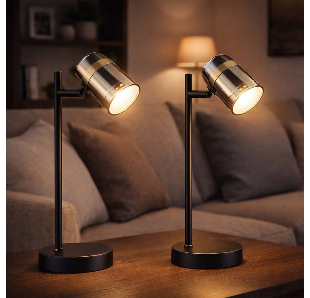 GLOBO LIGHTING Tischleuchte, Leuchtmittel nicht inklusive, 2x Tischleuchte Schreibtischlampe Beistelllampe Leselampe Bild 3