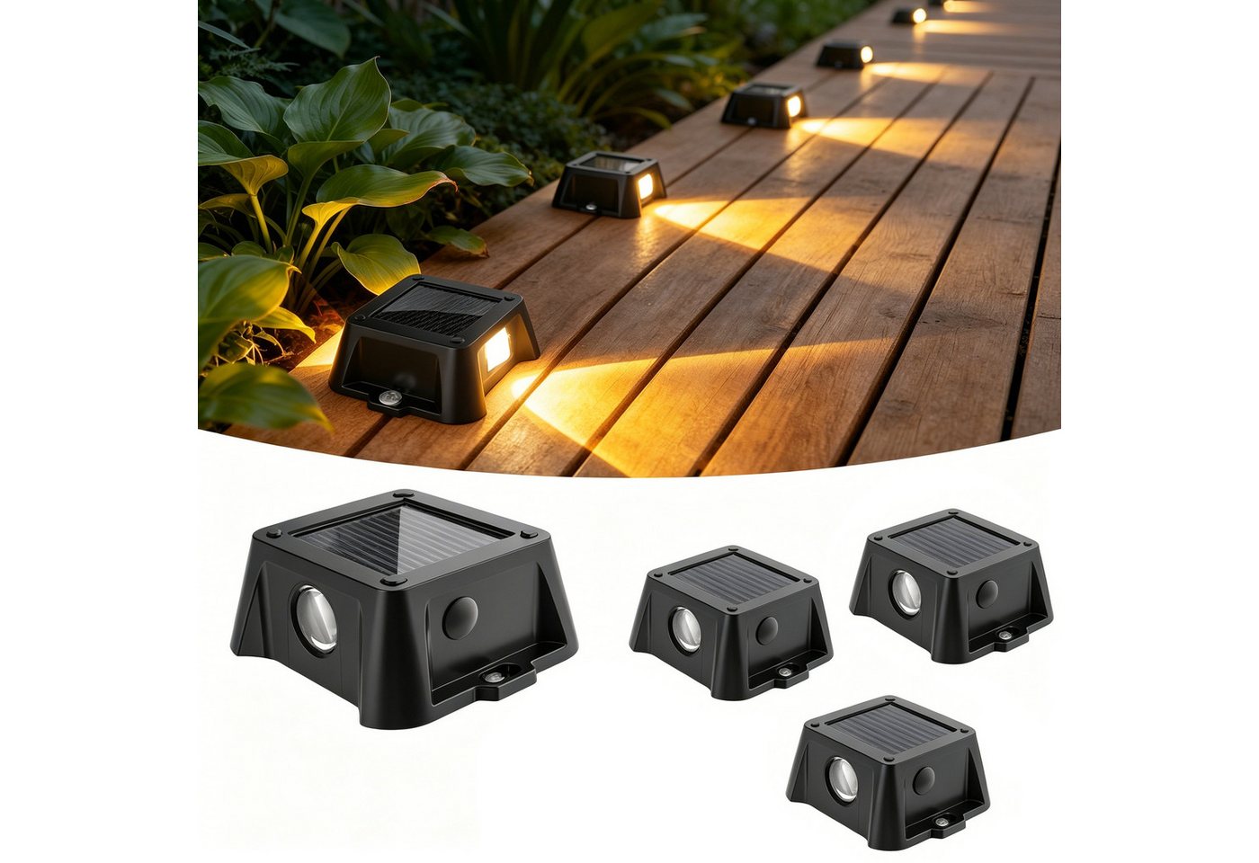 Toomoke LED Solarleuchte Solarlampen Außen/draußen, Gartenleuchte für Terasse Balkon, LED fest integriert, Solar-Deckleuchten Außen solarleuchten garten Party Outdoor Bild 3