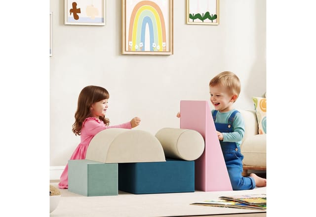 AIYAPLAY Klettern Riesenbausteine Softbausteine Spielbausteine, (Set, 5 St., 5-teiliges Kletterspielzeug), Weicher Samt, abnehmbare Bezüge, rutschfest, maschinenwaschbar
