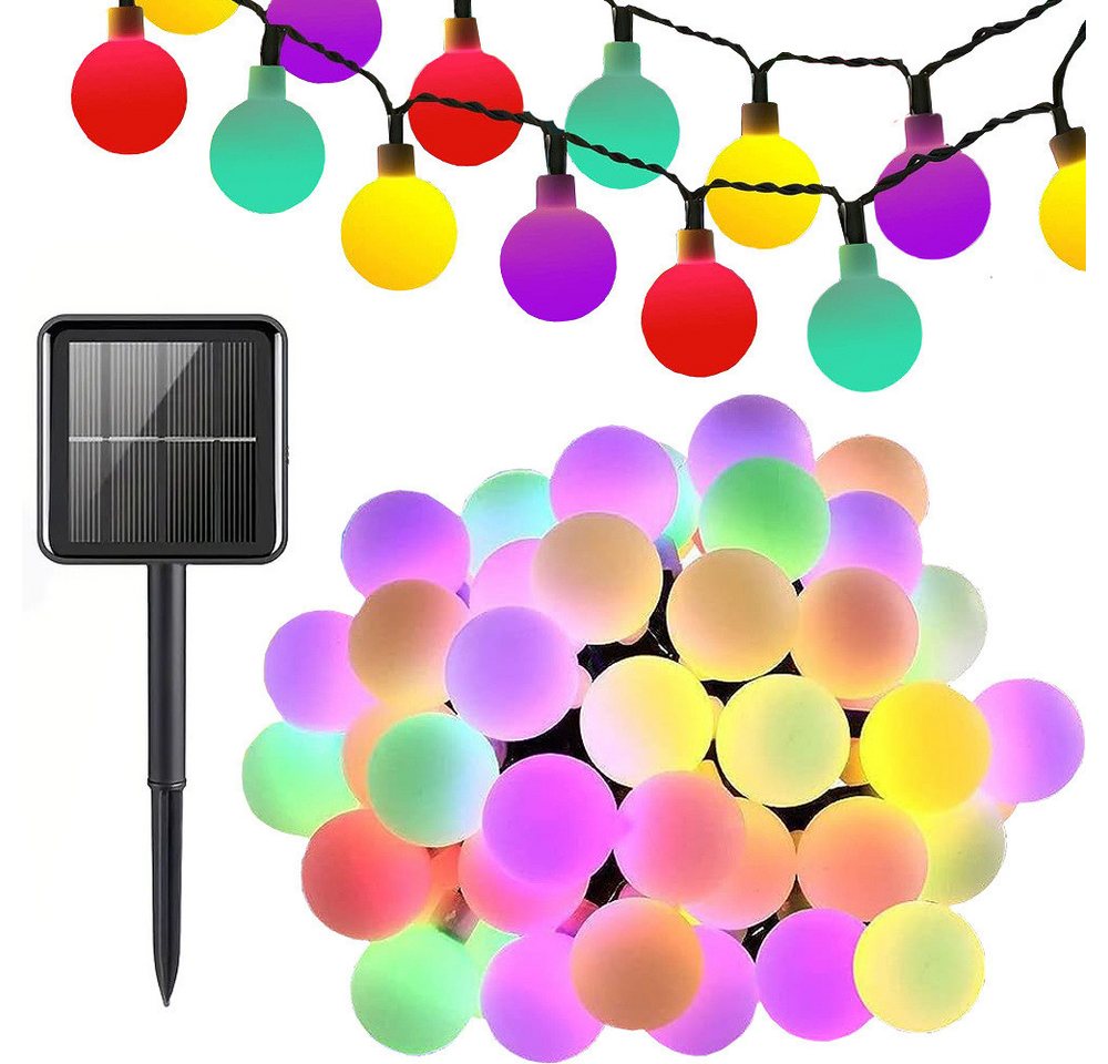 VERK GROUP LED Dekolicht Solar Garten Lichterkette 20 Kugeln Party Beleuchtung Gartengirlande D