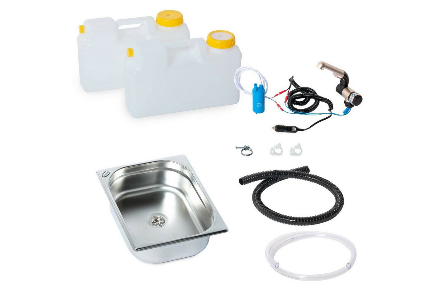 ad-ideen Waschbecken 12V Camping Spüle Technik Bausatz 325x265x100mm Ablage Weiß Bild 3