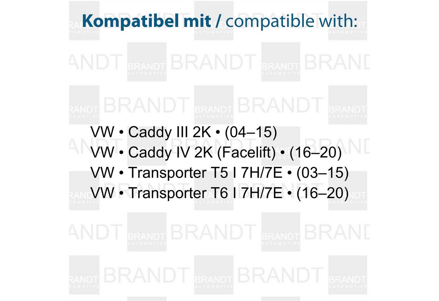 BRANDT AUTOMOTIVE KFZ-Ersatzleuchte LED Kennzeichenleuchten Auto Kennzeichenbeleuchtung, für VW Caddy III 2K (04–15), Caddy IV (16–20), Transporter T5 I 7H...