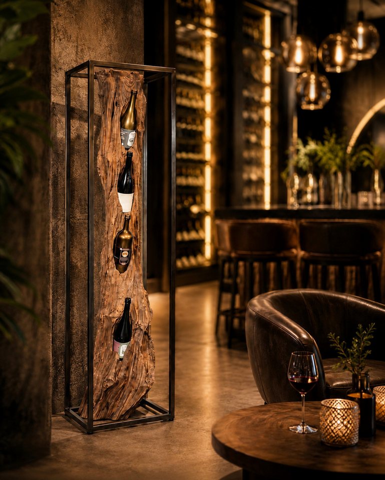 Möbel Bressmer Weinregal Fensunaga Weinregal aus massivem Teakholz, 150 cm Höhe