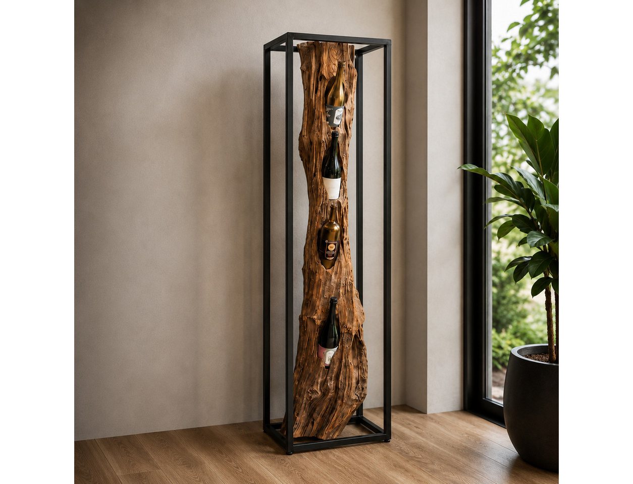 Möbel Bressmer Weinregal Fensunaga Weinregal aus massivem Teakholz, 150 cm Höhe Bild 2
