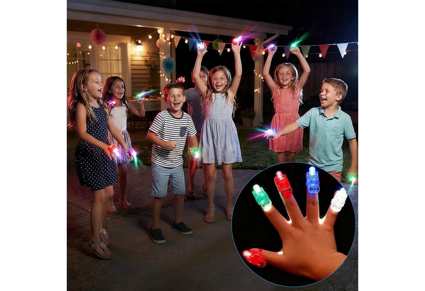 FELIXLEO LED-Leuchtmittel 48er Fingerlichter LED Mehrfarbig Party Gadgets Kinder Hochzeit, 1 St. Bild 5