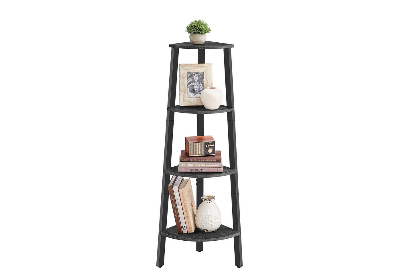 VASAGLE Eckregal Bücherregal, für Wohnzimmer, Industrial-Design, mit Stahlrahmen, Leiterregal Bild 5