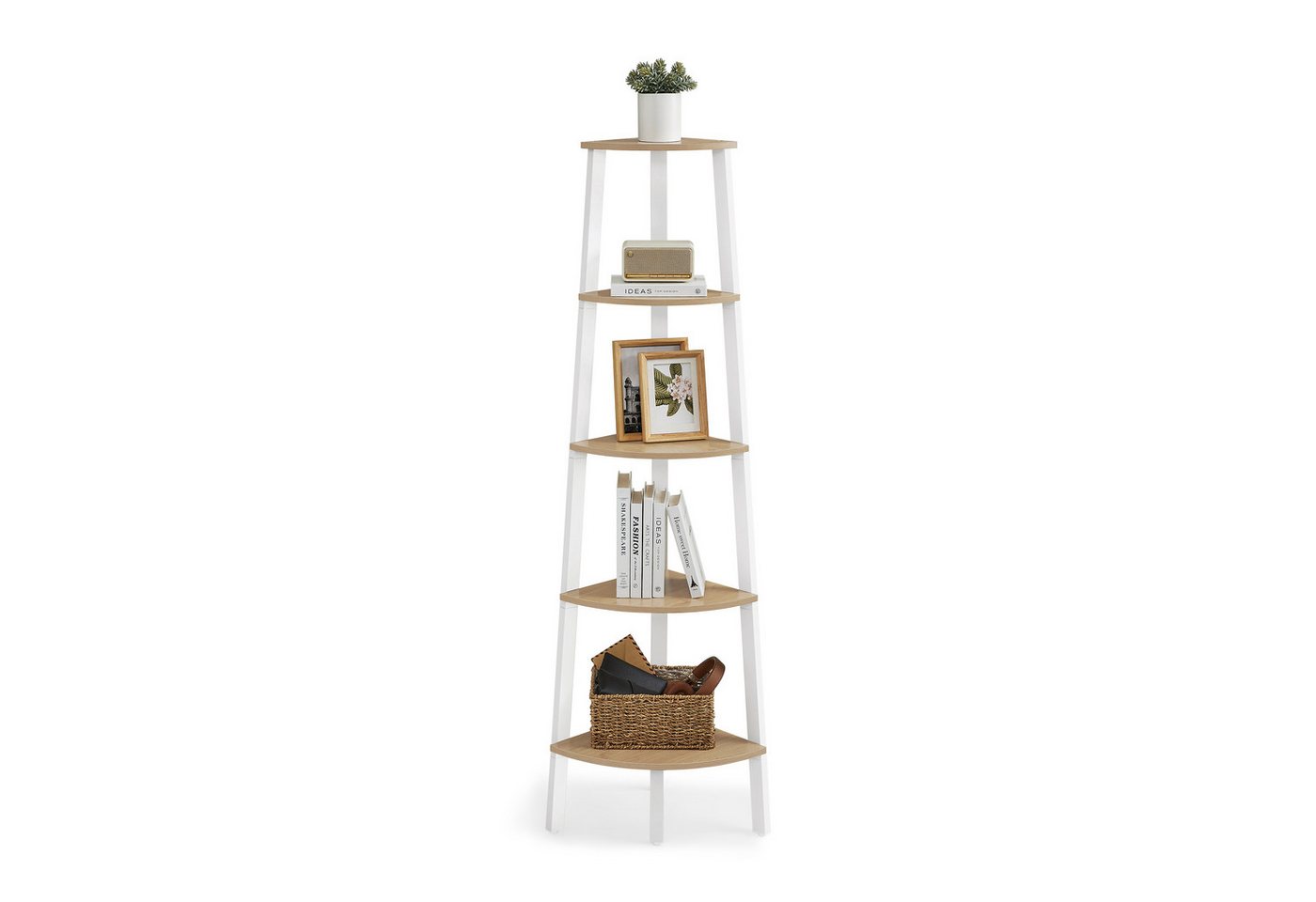 VASAGLE Eckregal Bücherregal, Bücherregal, mit 4/5 Ebenen, H: 125/159cm, mit Stahlrahmen Bild 4