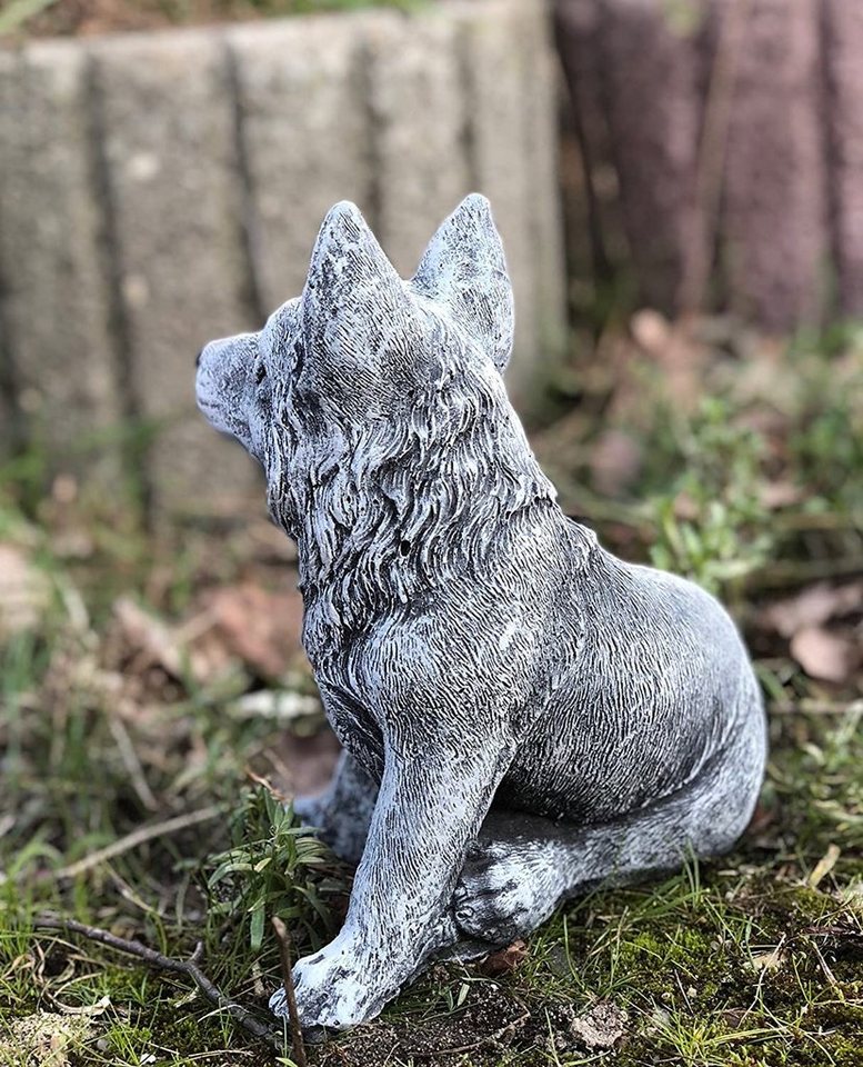 Stone and Style Gartenfigur Frostfeste Steinfigur Hund Schäferhund klein Bild 2