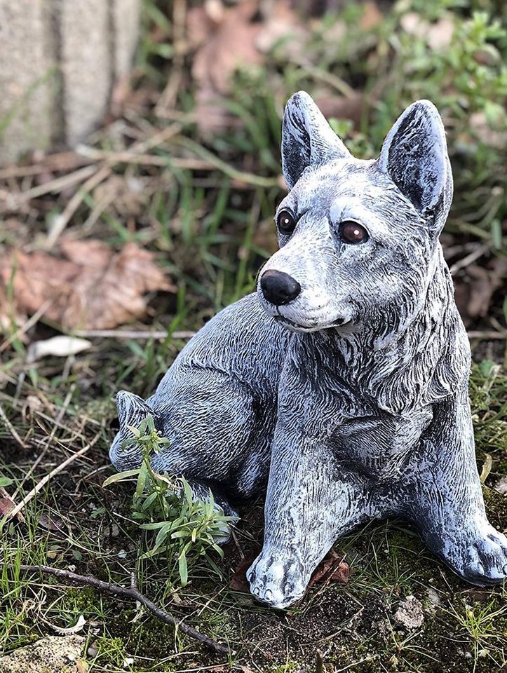 Stone and Style Gartenfigur Frostfeste Steinfigur Hund Schäferhund klein Bild 4