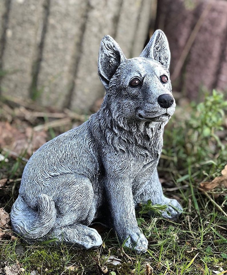Stone and Style Gartenfigur Frostfeste Steinfigur Hund Schäferhund klein Bild 5