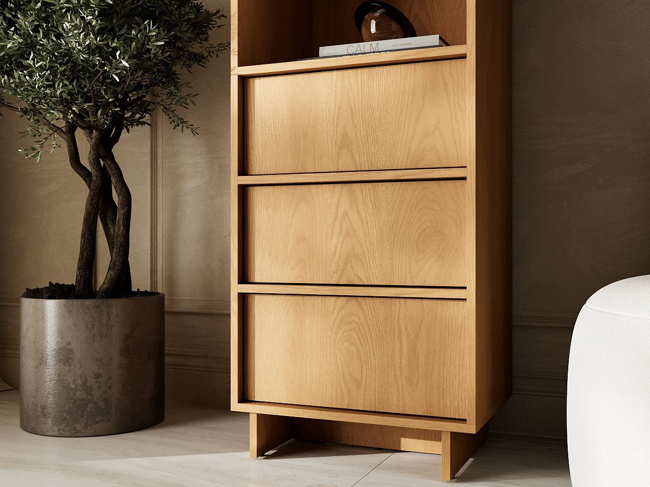 GrainGold Standregal Azumi, Set, Bücherregal, Breite 50 cm, mit Push-to-open, mit Schubladen Bild 5