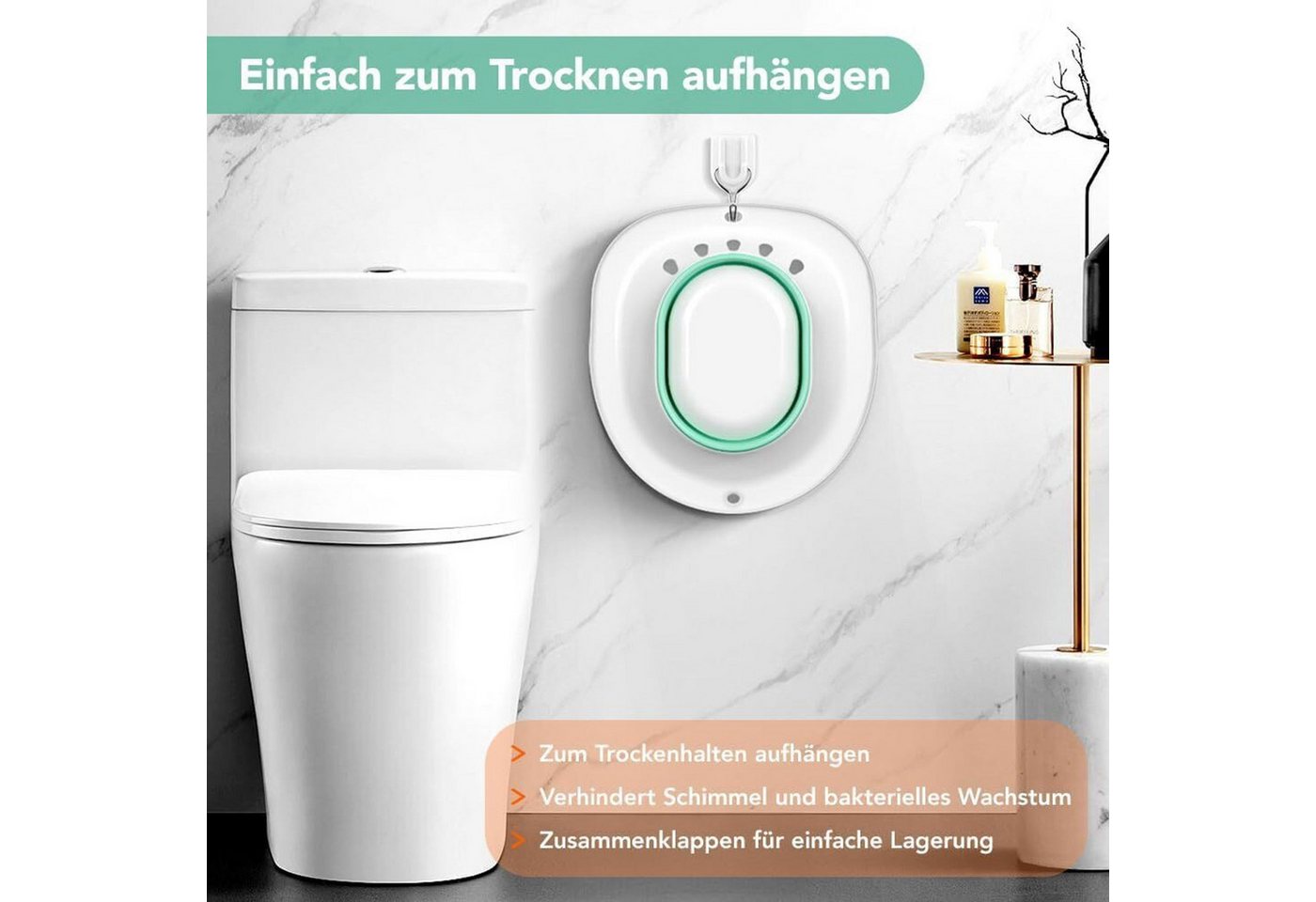 FELIXLEO Badewannensitz Sitzbadewanne Bidet-Sitz für Schwangere, Hämorrhoiden, Weiß