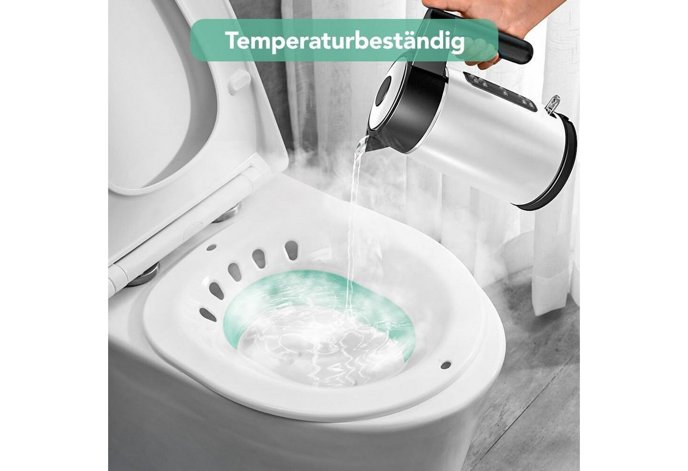 FELIXLEO Badewannensitz Sitzbadewanne Bidet-Sitz für Schwangere, Hämorrhoiden, Weiß Bild 2