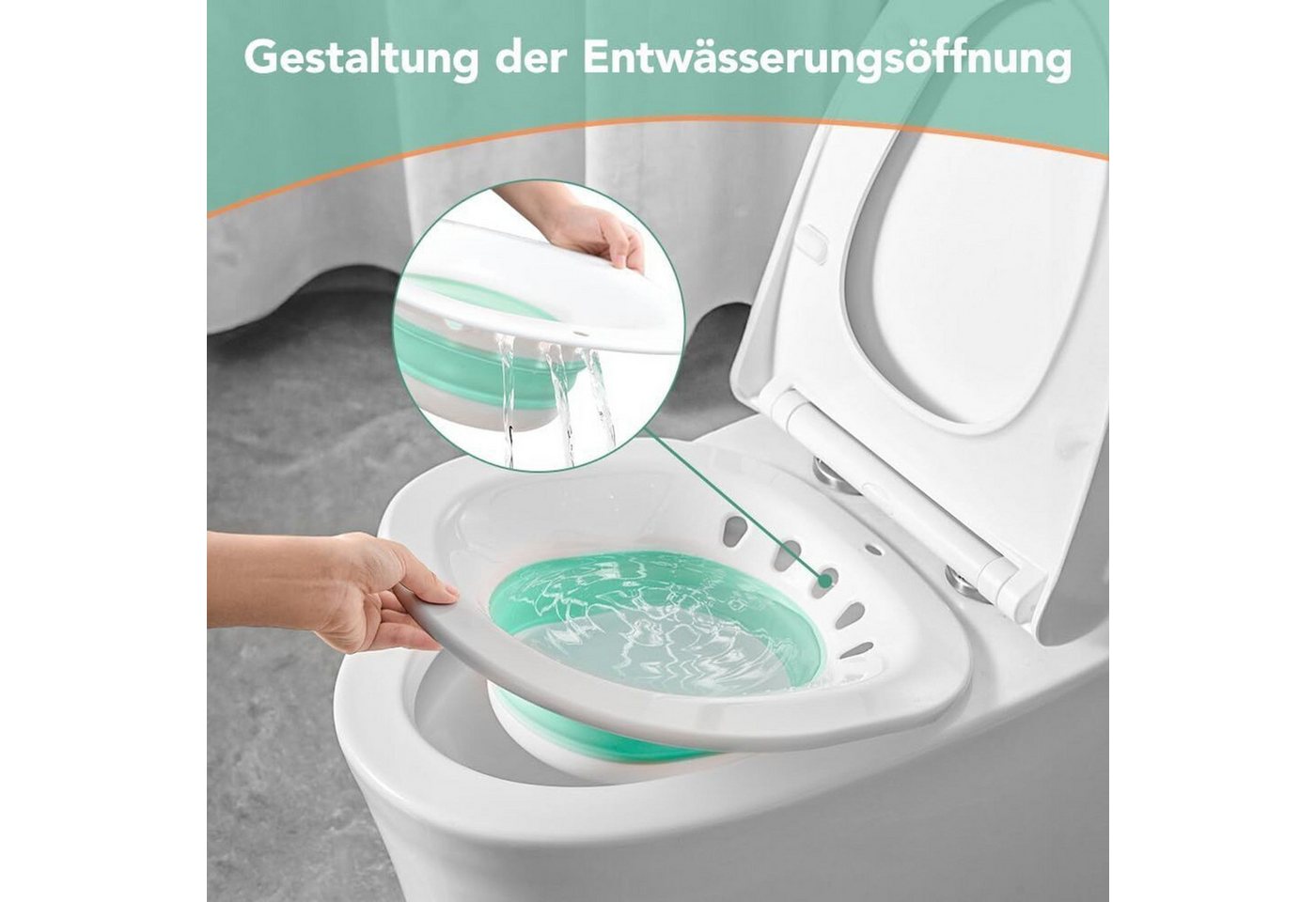 FELIXLEO Badewannensitz Sitzbadewanne Bidet-Sitz für Schwangere, Hämorrhoiden, Weiß Bild 3