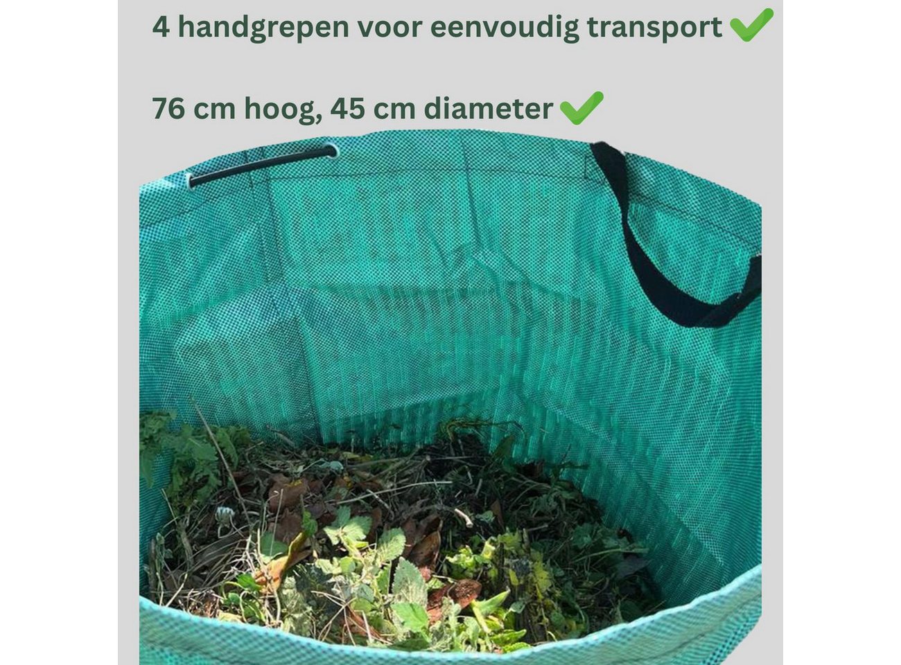 FAMEX Gartensack Gartenabfall Sack 272 L, für Garten, (Laubsack, verstärkt, hohe Qualität, 4-tlg), Offenbleibend und Selbststehend Bild 5