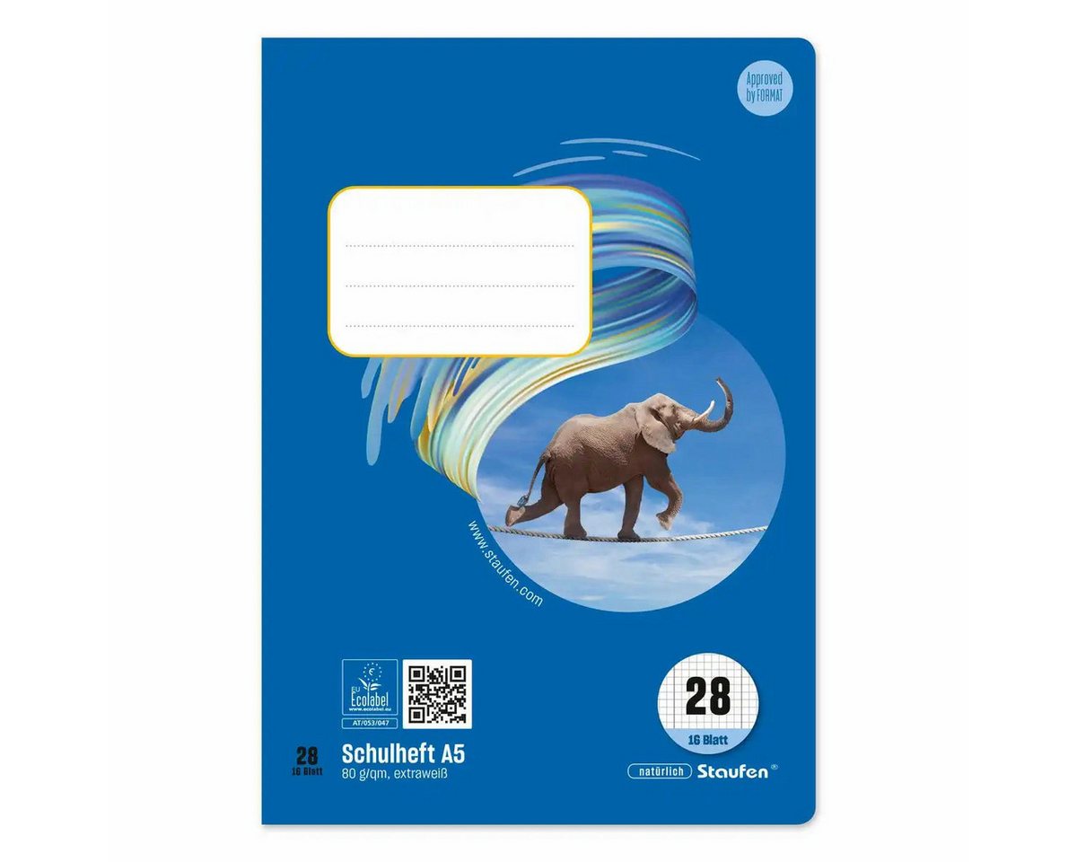 Staufen Schulheft Staufen Schulheft Style Lineatur 28 kariert mit Doppelrand DIN A5 - 16