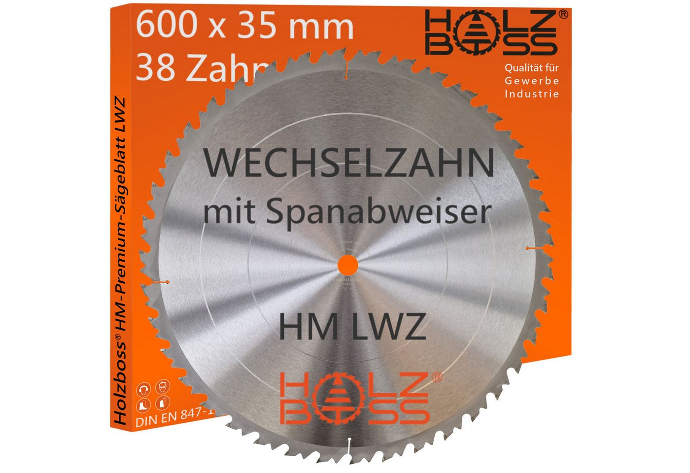 Holzboss® Sägeblatt HM-Kreissägeblatt 38xZahn LWZ 600x35 mm mit Spanabweiser Rückschlagarm Bild 2