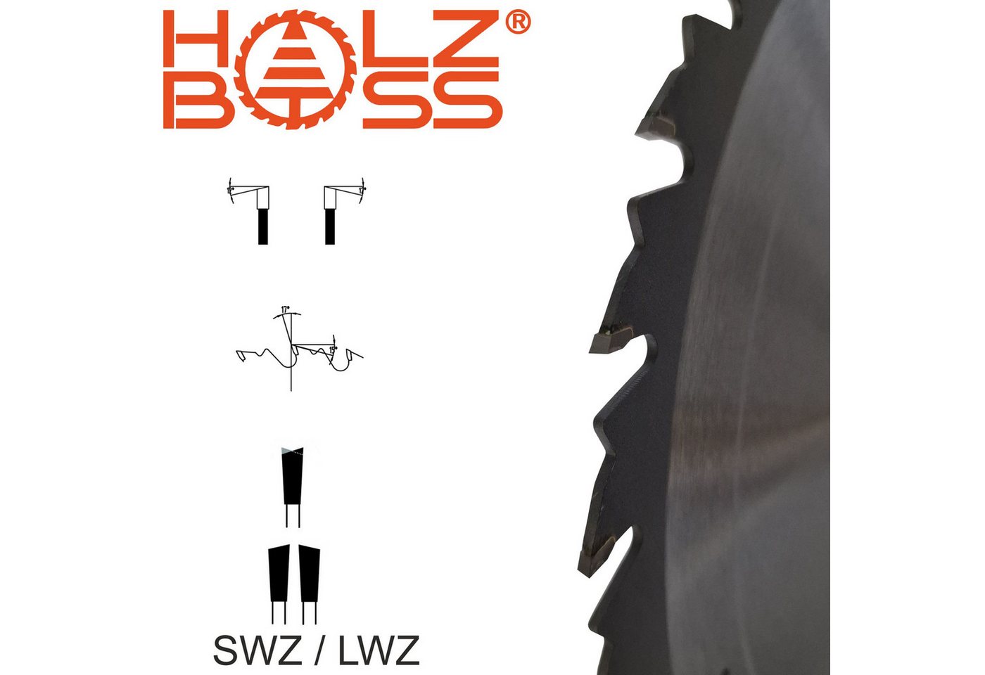 Holzboss® Sägeblatt HM-Kreissägeblatt 38xZahn LWZ 600x35 mm mit Spanabweiser Rückschlagarm Bild 5