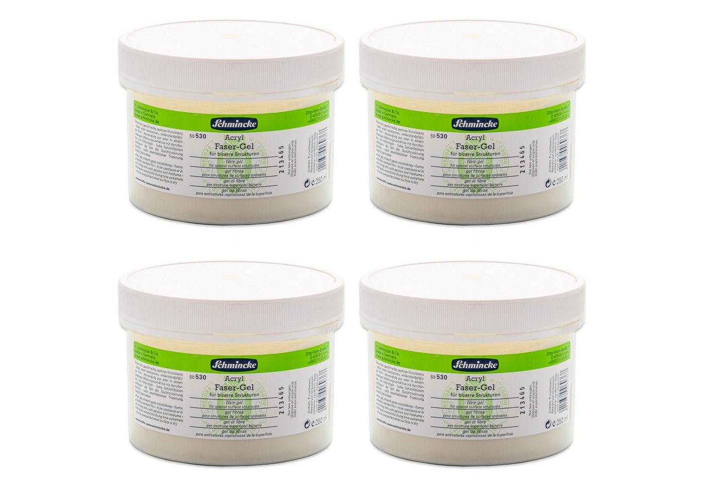 Schmincke Acrylfarbe 4x 250ml Hilfsmittel Faser-Gel Acryl 50 530 048 *** Aktions Angebot