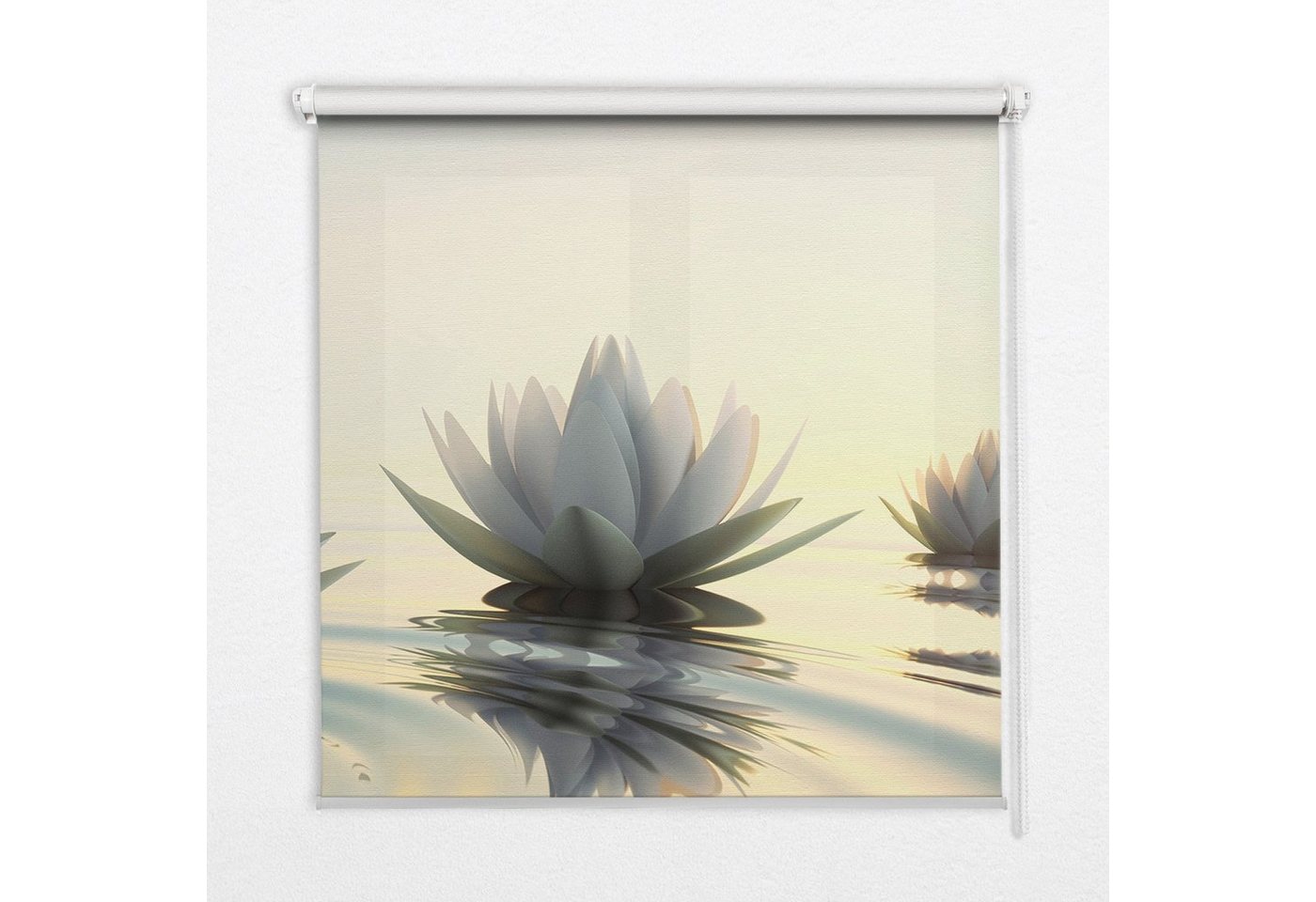 Rollo für Fenster mit Aufdruck Lotus Blume, Tulup, abdunkelnd, Verschraubung, Bedruckt